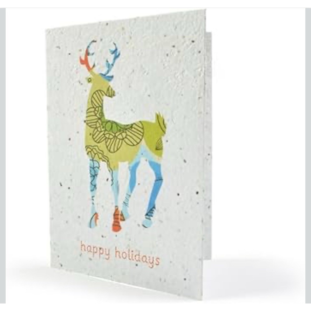 Bloomin Seeds N' Greetings Cards - Handmade Seed Paper - Happy Holidays (8 Pack)